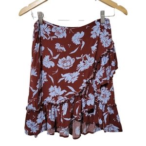 Free People Floral Ruffle Casual Skirt | Size M